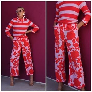 HalogenxAtlantic-Pacific Pleat Detail Print Pants